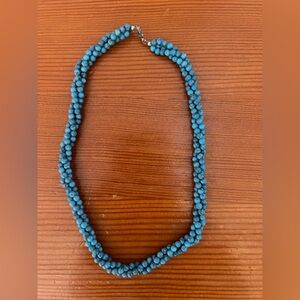 Elegant Blue Beaded Boho Necklace